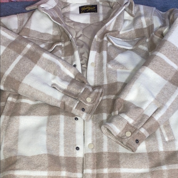 Maison Article Tan and White Full Zip Jacket Size Large - Picture 7 of 8